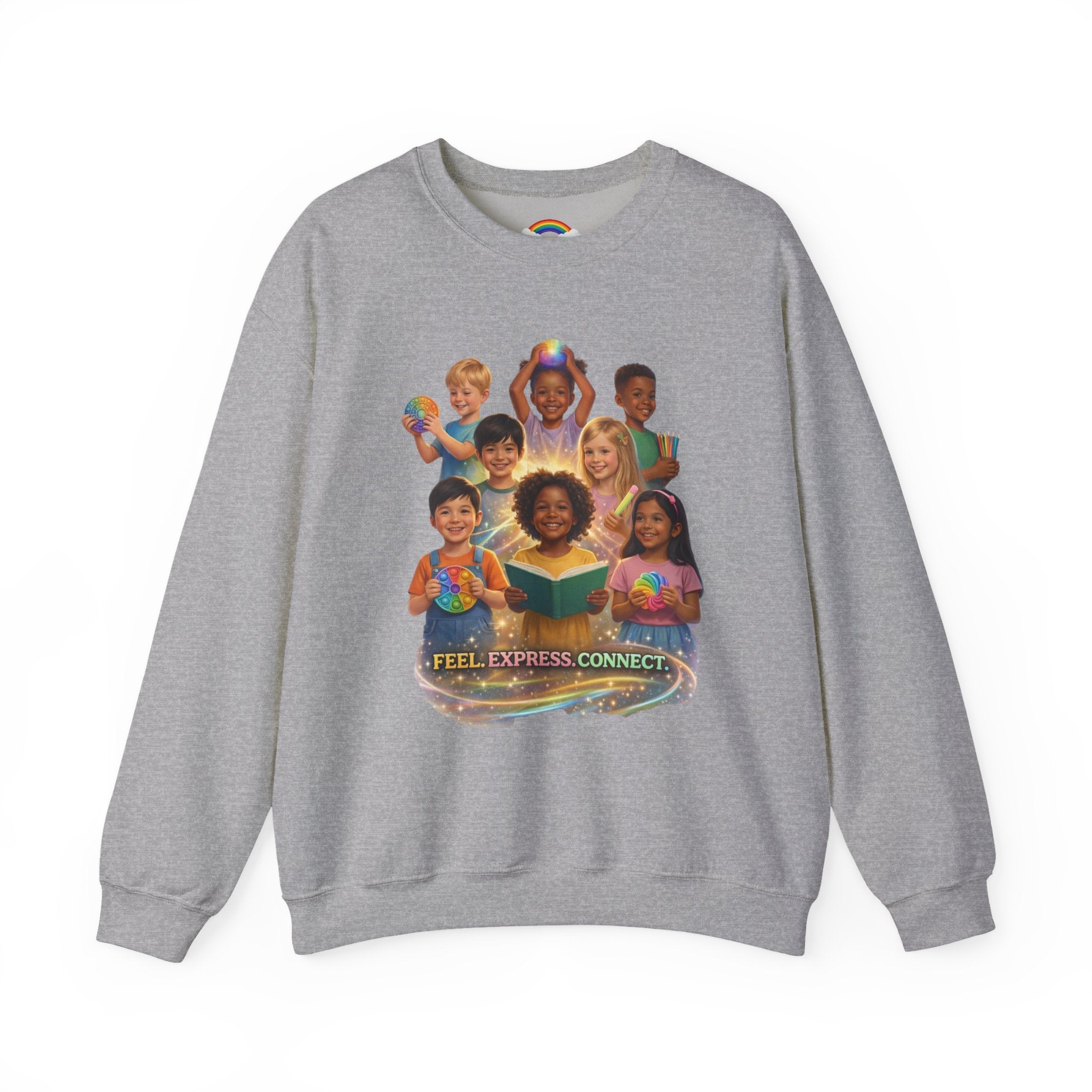 Kids Multicultural Crewneck Sweatshirt – "Feel. Express. Connect." by Prism Theory