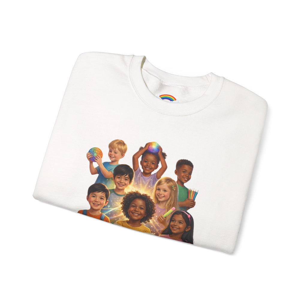Kids Multicultural Crewneck Sweatshirt – "Feel. Express. Connect." by Prism Theory