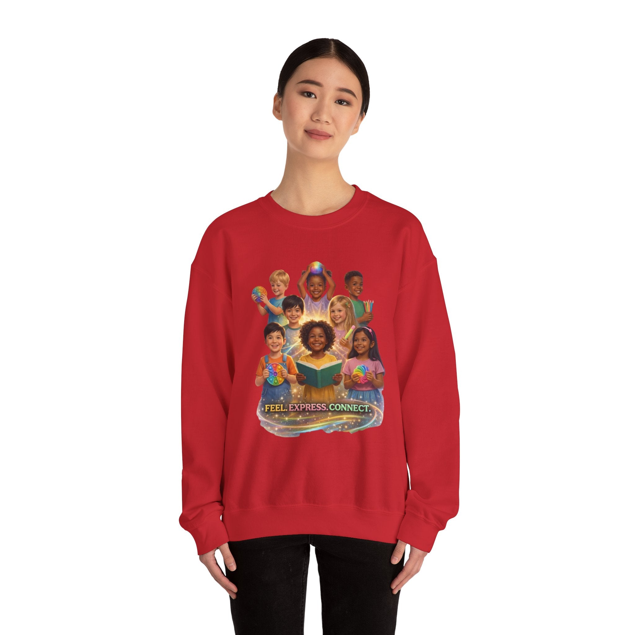 Kids Multicultural Crewneck Sweatshirt – "Feel. Express. Connect." by Prism Theory