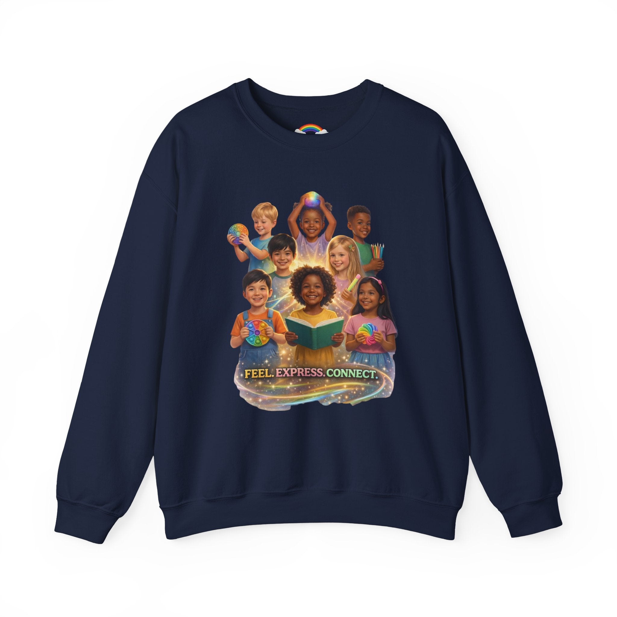 Kids Multicultural Crewneck Sweatshirt – "Feel. Express. Connect." by Prism Theory