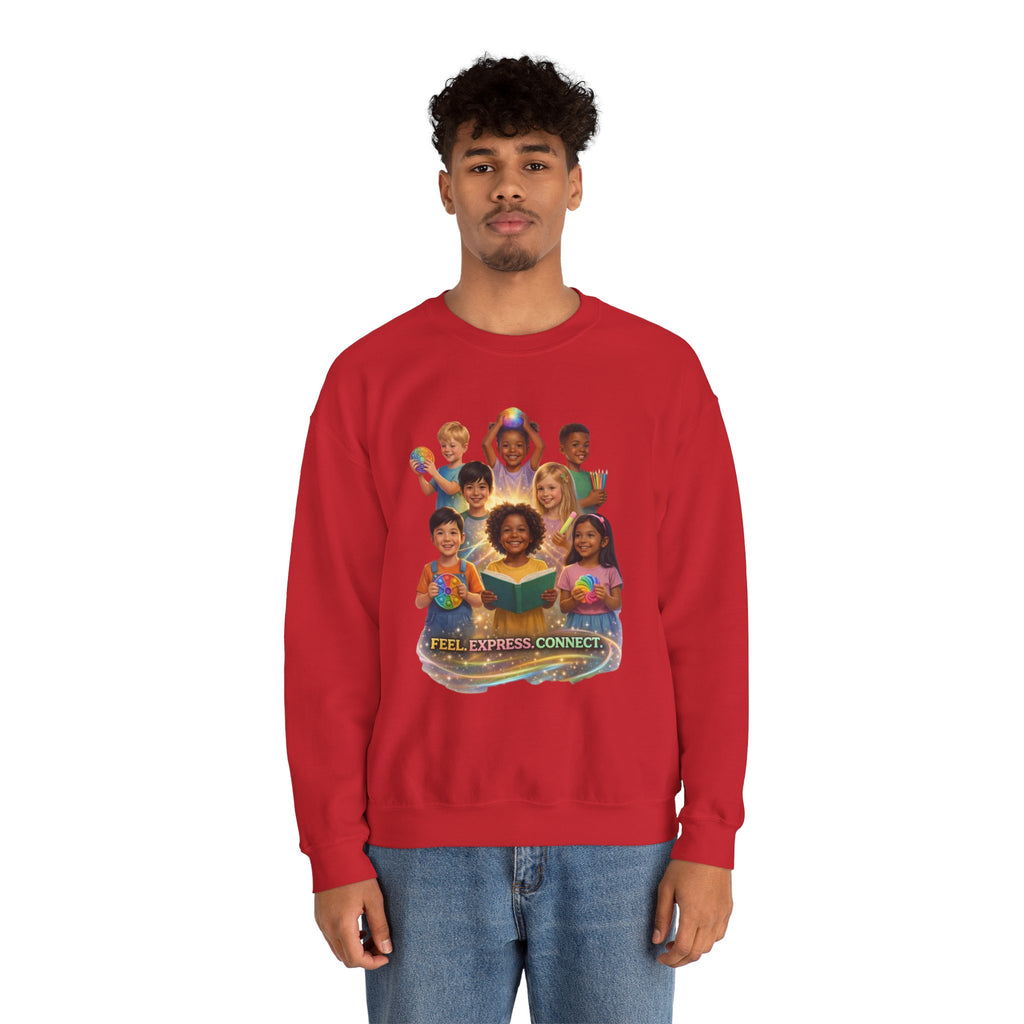 Kids Multicultural Crewneck Sweatshirt – "Feel. Express. Connect." by Prism Theory